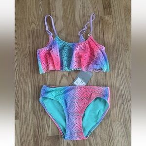 NWT H&M Girls Youth Tie Dye Swimsuit Bikini Bathing Suit  Size 12-14 New